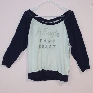 AMERICAN EAGLE loose off the shoulder long t-shirt